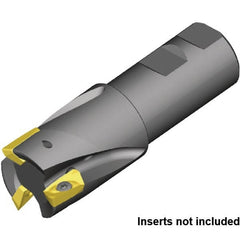 Kennametal - 25mm Cut Diam, 25mm Shank Diam, 100mm OAL, Indexable Square Shoulder End Mill - Weldon Shank, 0° Lead Angle - Exact Tooling