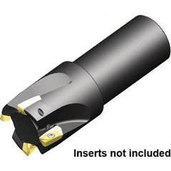 Kennametal - 32mm Cut Diam, 25mm Shank Diam, 107mm OAL, Indexable Square Shoulder End Mill - Cylindrical Shank, 0° Lead Angle - Exact Tooling