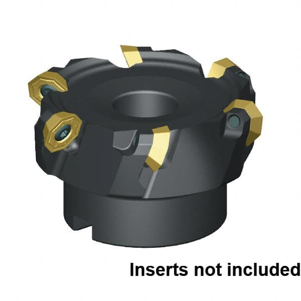 Kennametal - 6 Inserts, 2" Cut Diam, 3/4" Arbor Diam, 3.5mm Max Depth of Cut, Indexable Square-Shoulder Face Mill - 45° Lead Angle, 39.88mm High, OFPT06L5AFENGB Insert Compatibility, Through Coolant, Series KSOM - Exact Tooling