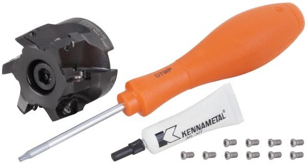 Kennametal - 50mm Cut Diam, 22mm Arbor Hole Diam, Indexable Square-Shoulder Face Mill - Exact Tooling