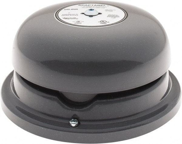 Edwards Signaling - 6" Diam, 120 VAC Bell - 0.07 Amps, 92 Decibles at 10', Vibrating, Waterproof - Exact Tooling