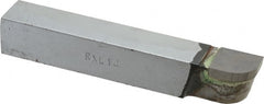 Accupro - 4-1/2 Inch Long, 7/16 Inch Radius, Left Hand, Convex, RXL Style Radius Cutting Tool Bit - 3/4 Inch Long Tip, 3/16 Inch Thick, 3/4 Inch Shank Square, Carbide Tip - Exact Tooling