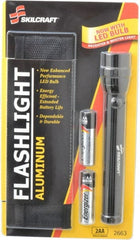 Ability One - Xenon Bulb, Industrial/Tactical Flashlight - Black Aluminum Body, 2 AA Batteries Included - Exact Tooling