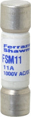 Ferraz Shawmut - 1,000 VAC/VDC, 11 Amp, Fast-Acting Multimeter Fuse - 38mm OAL, 20 at AC/DC kA Rating, 10.3mm Diam - Exact Tooling