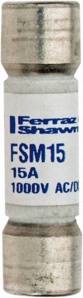 Ferraz Shawmut - 1,000 VAC/VDC, 15 Amp, Fast-Acting Multimeter Fuse - 38mm OAL, 20 at AC/DC kA Rating, 10.3mm Diam - Exact Tooling