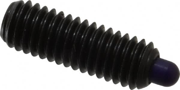 Gibraltar - 3/8-16, 1-1/8" Thread Length, 3/16" Plunger Projection, Steel Threaded Spring Plunger - 0.186" Max Plunger Diam, 1-1/8" Plunger Length, 5.5 Lb Init End Force, 14.5 Lb Final End Force, 3/16" Hex - Exact Tooling