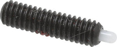 Gibraltar - 8-32, 5/8" Thread Length, 3/32" Plunger Projection, Steel Threaded Spring Plunger - 0.07" Max Plunger Diam, 5/8" Plunger Length, 0.7 Lb Init End Force, 2.3 Lb Final End Force, 1/16" Hex - Exact Tooling
