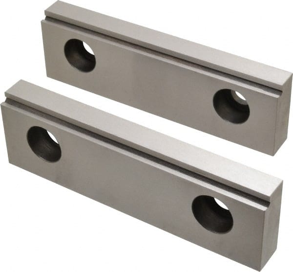 Value Collection - 6" Wide x 1-3/4" High x 18mm Thick, Step Vise Jaw - Steel, Fixed Jaw - Exact Tooling