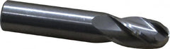 OSG - 3/8" Diam, 5/8" LOC, 4 Flute Solid Carbide Ball End Mill - Uncoated, Single End, 2" OAL, 3/8" Shank Diam, Spiral Flute - Exact Tooling