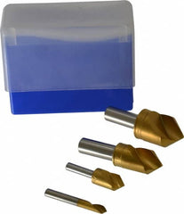 M.A. Ford - 4 Piece, 1/4 to 1" Head Diam, 82° Included Angle, Single End Countersink Set - Exact Tooling