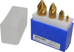 M.A. Ford - 4 Piece, 1/4 to 1" Head Diam, 60° Included Angle, Single End Countersink Set - Exact Tooling