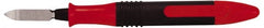 Shaviv - 2 Piece Hand Deburring Tool Set - C42 Blade, Plastic Handle, For Straight Edges, Hole Edges, Hole Back-Edges, Hole Inner Surfaces, Flat Surfaces - Exact Tooling