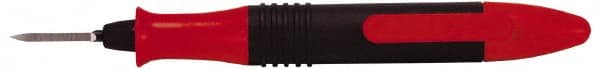 Shaviv - 2 Piece Hand Deburring Tool Set - E400 Blade, Plastic Handle, For Straight Edges, Hole Edges, Hole Back-Edges, Hole Inner Surfaces, Flat Surfaces - Exact Tooling