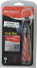 Shaviv - 4 Piece, High Speed Steel Blade, Hand Deburring Tool Set - G Blade Holder, For Slot/Keyway - Exact Tooling