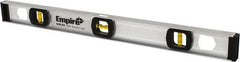 Empire Level - 24" Long 3 Vial I-Beam Level - Aluminum, Silver, 1 Level & 2 Plumb Vials - Exact Tooling