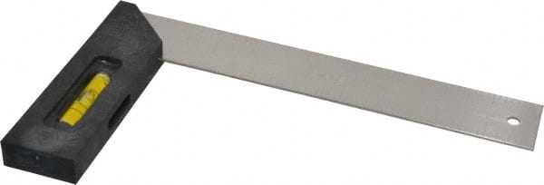 Empire Level - 8" Blade Length x 1-1/2" Blade Width, 1-1/2" Base Width Plastic (Handle) & Stainless Steel Square - 1-1/2 Inch Wide Blade, 1-1/2 Inch Wide Base - Exact Tooling