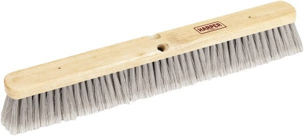 Harper Brush - 36" Smooth Surface Synthetic Push Broom - 3" Bristle Length, Wood Block, Threaded Handle Connection, Handle Sold Separately - Exact Tooling