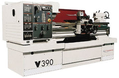 Clausing - 15-3/4" Swing, 50" Between Centers, 208/230/460 Volt, Triple Phase Engine Lathe - 4MT Taper, 10 hp, 14 to 2,500 RPM, 2-1/8" Bore Diam, 53" Deep x 65" High x 107" Long - Exact Tooling