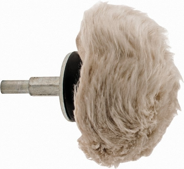 Dico - 3" Diam, 1/4" Shank Diam, Mushroom Shaped Mounted Bob - Medium Density, 2-1/2" Head Length, Wool Felt - Exact Tooling