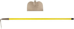 Ampco - 6-1/8" High x 11-1/2" Wide Square Aluminum Bronze Hoe - 55" Long Fiberglass Straight Handle, No Step - Exact Tooling