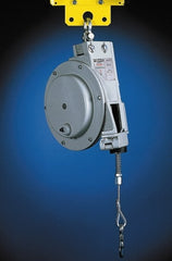 Aero-Motive - 100 Lb Load Capacity, 7' Travel Distance, Tool Balancer - Steel Cable, Cast Aluminum Housing, Tension Adjustment, Locking Mechanism - Exact Tooling