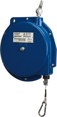 Aero-Motive - 15 Lb Load Capacity, 8' Travel Distance, Tool Balancer - Steel Cable, Cast Aluminum Housing, Tension Adjustment, Locking Mechanism - Exact Tooling