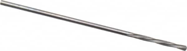 Magafor - 0.8611mm Solid Carbide 4 Flute Chucking Reamer - Spiral Flute, 0.0339" Straight Shank, 9/32" Flute Length, 1-5/16" OAL - Exact Tooling