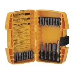 DeWALT - 21 Piece, Screwdriver Bit Set - #1, #2 & #3 Phillips, #1, #2 & #3 Square Recess, #6, #8 & #10 Slotted - Exact Tooling