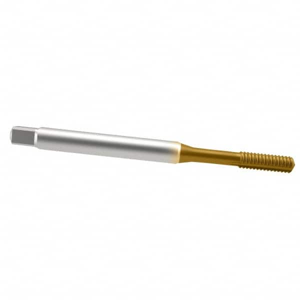 Emuge - 1/4-20 UNC 2BX Modified Bottoming Thread Forming Tap - Cobalt, TiN Finish, 3.15" OAL, 0.669" Thread Length, Right Hand Thread, Series Rekord Druck-S - Exact Tooling