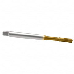 Emuge - 1/4-20 UNC 2BX Modified Bottoming Thread Forming Tap - Cobalt, TiN Finish, 3.15" OAL, 0.669" Thread Length, Right Hand Thread, Series Rekord Druck-S - Exact Tooling