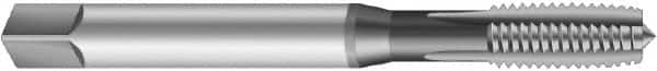 Emuge - #3-48 UNC 2BX 3 Flute Nitride Finish Cobalt Straight Flute Machine Tap - Modified Bottoming, Right Hand Thread, 1.969" OAL, 0.354" Thread Length, Oversize - Exact Tooling