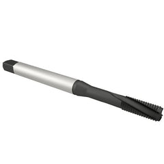 Emuge - 1/4-20 UNC 3 Flute 2BX Modified Bottoming Spiral Flute Tap - Cobalt, Oxide Finish, 3.15" OAL, Right Hand Flute, Right Hand Thread, Series Rekord D-Ti - Exact Tooling