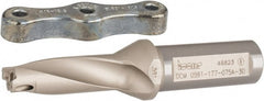 Iscar - 0.591 to 5/8" Diam, 3xD, 1.77" Max Depth, 3/4" Shank Diam, Replaceable Tip Drill - IDI Insert, 15 Seat Size, DCM Toolholder, Series ChamDrill - Exact Tooling