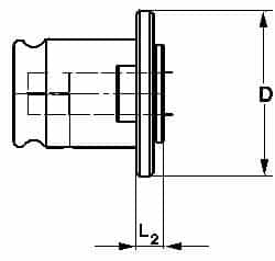 Emuge - 0.323" Tap Shank Diam, 0.242" Tap Square Size, 7/16" Tap, #3 Tapping Adapter - 0.43" Projection, 1.81" OAL, 1.22" Shank OD, Through Coolant, Series EM03 - Exact Tooling