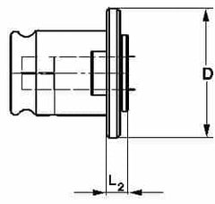 Emuge - 0.323" Tap Shank Diam, 0.242" Tap Square Size, 7/16" Tap, #3 Tapping Adapter - 0.43" Projection, 1.81" OAL, 1.22" Shank OD, Through Coolant, Series EM03 - Exact Tooling