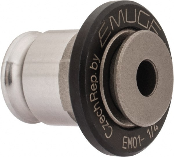 Emuge - 0.255" Tap Shank Diam, 0.191" Tap Square Size, 1/4" Tap, #1 Tapping Adapter - 0.28" Projection, 1.12" OAL, 3/4" Shank OD, Through Coolant, Series EM01 - Exact Tooling