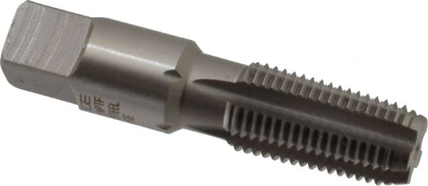 Emuge - 1/4-18 NPTF Thread, 5 Flute Standard Pipe Tap - 2-7/16" OAL, 1.06" Thread Length, 9/16" Shank Diam, Bright Finish, Cobalt - Exact Tooling