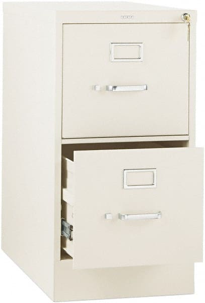 Hon - 26" Wide x 29" High x 26-1/2" Deep, 2 Drawer Vertical File with Lock - Steel, Putty - Exact Tooling