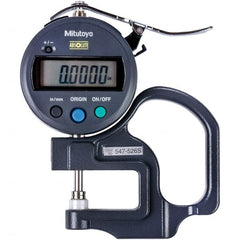 Mitutoyo - 0mm to 12mm Measurement, 0.001mm Resolution Electronic Thickness Gage - Accurate up to 0.0002", 1.5 N Measuring Force - Exact Tooling
