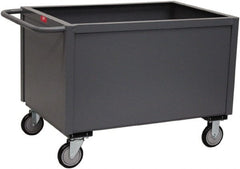 Jamco - 1,200 Lb Capacity, 1 Shelf, 4-Sided Steel Box Truck - 48" Long x 24" Wide x 27" High, 5" Diam Urethane Wheels - Exact Tooling