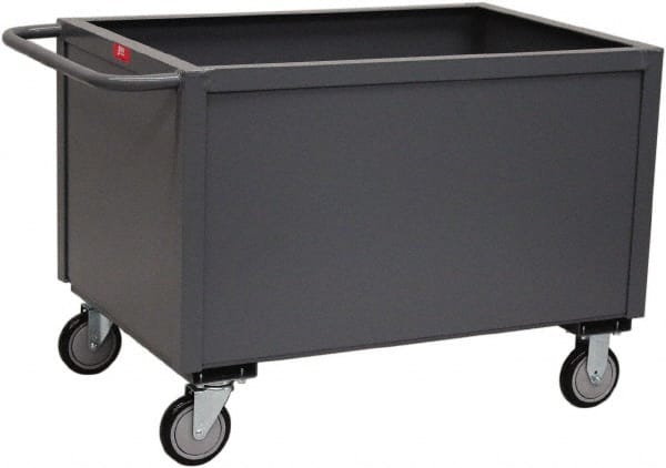 Jamco - 1,200 Lb Capacity, 1 Shelf, 4-Sided Steel Stock Truck - 30" Long x 60" Wide x 27" High, 5" Diam Urethane Wheels - Exact Tooling