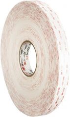 3M - 2" x 36 Yd Acrylic Adhesive Double Sided Tape - 45 mil Thick, White, Foam Liner - Exact Tooling