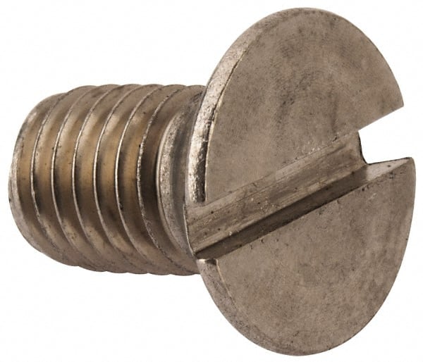 Value Collection - M12x1.75 Metric Coarse, 20mm OAL Slotted Drive Machine Screw - Flat Head, Grade 316 & A4 Stainless Steel, Uncoated, Without Washer - Exact Tooling
