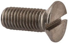 Value Collection - M12x1.75 Metric Coarse, 30mm OAL Slotted Drive Machine Screw - Flat Head, Grade 316 & A4 Stainless Steel, Uncoated, Without Washer - Exact Tooling