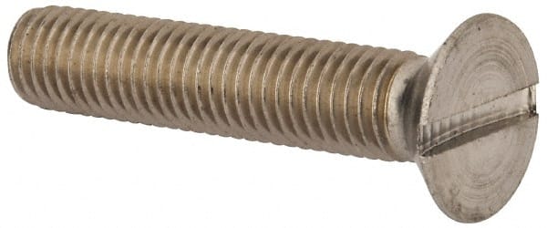 Value Collection - M12x1.75, 60mm OAL Slotted Drive Machine Screw - Flat Head, Grade 316 & A4 Stainless Steel, Uncoated, Without Washer - Exact Tooling