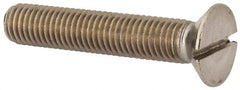 Value Collection - M12x1.75 Metric Coarse, 65mm OAL Slotted Drive Machine Screw - Flat Head, Grade 316 & A4 Stainless Steel, Uncoated, Without Washer - Exact Tooling