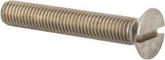 Value Collection - M12x1.75 Metric Coarse, 75mm OAL Slotted Drive Machine Screw - Flat Head, Grade 316 & A4 Stainless Steel, Uncoated, Without Washer - Exact Tooling
