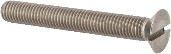 Value Collection - M12x1.75, 90mm OAL Slotted Drive Machine Screw - Flat Head, Grade 316 & A4 Stainless Steel, Uncoated, Without Washer - Exact Tooling