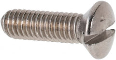 Value Collection - M3x0.50 Metric Coarse, 10mm OAL Slotted Drive Machine Screw - Oval Head, Grade 316 & A4 Stainless Steel, Uncoated, Without Washer - Exact Tooling
