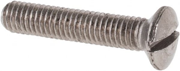 Value Collection - M3x0.50 Metric Coarse, 16mm OAL Slotted Drive Machine Screw - Oval Head, Grade 316 & A4 Stainless Steel, Uncoated, Without Washer - Exact Tooling